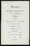 DINNER [held by] HAMBURG-AMERIKA LINIE [at] SS AUGUSTE VICTORIA (SS;)