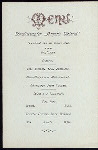 DINNER MENU [held by] HAMBURG-AMERIKA LINIE [at] "SCHNELLDAMPFER: ""AUGUSTE VICTORIA""" (SS;)