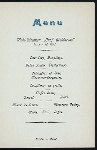 DINNER [held by] HAMBURG-AMERIKA LINIE [at] SS GRAF WALDERSEE (SS;)