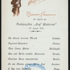 DINNER [held by] HAMBURG-AMERIKA LINIE [at] SS GRAF WALDERSEE (SS;)