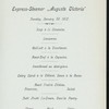 DINNER [held by] HAMBURG-AMERIKA LINIE [at] SS AUGUSTE VICTORIA (SS;)