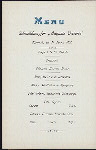 DINNER [held by] HAMBURG-AMERIKA LINIE [at] SS AUGUSTE VICTORIA (SS;)