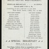 BILL OF FARE [held by] MILLS HOTEL RESTAURANT [at] "NEW YORK, NY" (REST;)