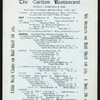 DAILY MENU [held by] CARLTON HOTEL COMPANY [at] "738 SIXTH AVENUE,NEW YORK, NY" (HOTEL;)