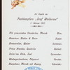 DINNER [held by] HAMBURG AMERIKA LINIE [at] POSTDAMPFER GRAF WALDERSEE (SS;)