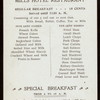 BILL OF FARE [held by] MILLS HOTEL RESTAURANT [at] "NEW YORK, NY" (HOTEL/REST;)