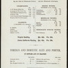 BILL OF FARE [held by] JOHN DOSCHER'S RESTAURANT [at] "25 BARCLAY ST., NEW YORK, NY" (REST;)