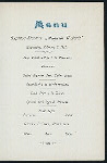 DINNER; [held by] HAMBURG-AMERIKA LINIE [at] EN ROUTE ABOARD EXPRESS STEAMER AUGUSTE VICTORIA (SS;)
