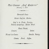 DINNER; [held by] HAMBURG-AMERIKA LINIE [at] EN ROUTE ABOARD MAIL STEAMER GRAF WALDERSEE (SS;)