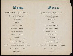 DINNER [held by] HAMBURG-AMERIKA LINIE [at] "EXPRESS-STEAMER ""AUGUSTE VICTORIA"" EN ROUTE" (SS;)