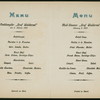 DINNER [held by] HAMBURG-AMERIKA LINIE [at] "ON BOARD MAIL-STEAMER ""GRAF WALDERSEE""" (SS)