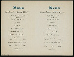DINNER [held by] HAMBURG-AMERIKA LINIE [at] STEAMER AUGUSTE VICTORIA (SS;)