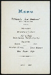 DINNER] [held by] HAMBURG-AMERIKA LINIE [at] SS GRAF WALDERSEE (SS;)