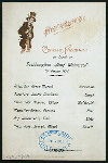 DINNER] [held by] HAMBURG-AMERIKA LINIE [at] SS GRAF WALDERSEE (SS;)