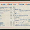 BREAKFAST [held by] CUNARD LINE [at] R.M.S. CAMPANIA (SS;)