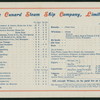 DINNER] [held by] CUNARD LINE [at] R.M.S. CAMPANIA (SS;)
