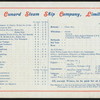 LUNCH [held by] CUNARD LINE [at] RMS CAMPANIA (SS;)
