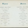 DINNER [held by] HAMBURG-AMERIKA LINIE [at] SS AUGUSTE VICTORIA (SS;)