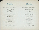 DINNER [held by] HAMBURG-AMERIKA LINIE [at] SS AUGUSTE VICTORIA (SS;)