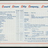 LUNCHEON [held by] CUNARD LINE [at] "R.M.S. ""CAMPANIA""" (SS;)