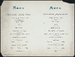 MENU [held by] HAMBURG-AMERIKA LINIE [at] "SCHNELLDAMPFER ""AUGUSTE VICTORIA""" (SS;)