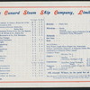 MENU [held by] CUNARD LINE [at] "R.M.S. ""CAMPANIA""" (SS;)
