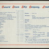 MENU [held by] CUNARD LINE [at] "R.M.S. ""CAMPANIA""" (SS;)