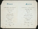 MENU [held by] HAMBURG-AMERIKA LINIE [at] "SCHNELLDAMPFER ""AUGUSTE VICTORIA""" (SS;)