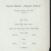 MENU [held by] HAMBURG-AMERIKA LINIE [at] "SCHNELLDAMPFER ""AUGUSTE VICTORIA""" (SS;)