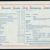 DINNER [held by] CUNARD LINE [at] EN ROUTE ABOARD THE R.M.S. ETRURIA (SS;)
