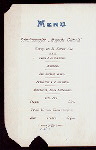 DINNER [held by] HAMBURG-AMERIKA LINIE [at] "SCHNELLDAMPFER ""AUGUSTE VICTORIA""" (SS;)