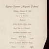 DINNER [held by] HAMBURG-AMERIKA LINIE [at] "SCHNELLDAMPFER ""AUGUSTE VICTORIA""" (SS;)