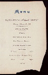 DINNER [held by] HAMBURG-AMERIKA LINIE [at] "SCHNELLDAMPFER ""AUGUSTE VICTORIA""" (SS;)