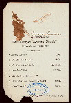 DINNER [held by] HAMBURG-AMERIKA LINIE [at] "SCHNELLDAMPFER ""AUGUSTE VICTORIA""" (SS;)