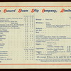 DINNER [held by] CUNARD LINE [at] EN ROUTE ON BOARD R.M.S. CAMPANIA (SS;)