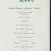 SUPPER [held by] HAMBURG-AMERIKA LINIE [at] SS AUGUSTE VICTORIA (SS;)