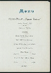 SUPPER [held by] HAMBURG-AMERIKA LINIE [at] SS AUGUSTE VICTORIA (SS;)