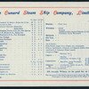 DINNER [held by] CUNARD LINE [at] RMS CAMPANIA (SS;)