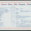 LUNCH [held by] CUNARD LINE [at] RMS CAMPANIA (SS;)