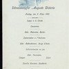 DINNER [held by] HAMBURG AMERIKA LINIE [at] SCHNELLDAMPFER (EXPRESS STEAMER) AUGUST VICTORIA (SS;)