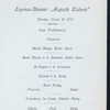 DINNER [held by] HAMBURG AMERIKA LINIE [at] SCHNELLDAMPFER (EXPRESS STEAMER) AUGUST VICTORIA (SS;)
