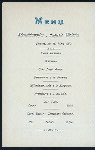 DINNER] [held by] HAMBURG AMERIKA LINIE [at] SCHNELLDAMPFER (EXPRESS STEAMER) AUGUST VICTORIA (SS;)