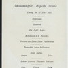 DINNER] [held by] HAMBURG AMERIKA LINIE [at] SCHNELLDAMPFER (EXPRESS STEAMER) AUGUST VICTORIA (SS;)