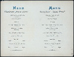 DINNER] [held by] HAMBURG AMERIKA LINIE [at] SCHNELLDAMPFER (EXPRESS STEAMER) AUGUST VICTORIA (SS;)