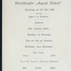 DINNER [held by] HAMBURG-AMERIKA LINIE [at] "SCHNELLDAMPFER ""AUGUSTE VICTORIA""" (SS;)