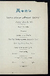 DINNER [held by] HAMBURG-AMERIKA LINIE [at] "SCHNELLDAMPFER ""AUGUSTE VICTORIA""" (SS;)