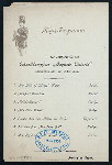 DINNER [held by] HAMBURG-AMERIKA LINIE [at] "SCHNELLDAMPFER ""AUGUSTE VICTORIA""" (SS;)