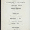 DINNER [held by] HAMBURG-AMERIKA LINIE [at] "SCHNELLDAMPFER ""AUGUSTE VICTORIA""" (SS;)