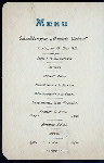 DINNER [held by] HAMBURG-AMERIKA LINIE [at] "SCHNELLDAMPFER ""AUGUSTE VICTORIA""" (SS;)
