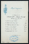 DINNER [held by] HAMBURG-AMERIKA LINIE [at] EN ROUTE ABOARD SCHNELLDAMPFER (EXPRESS STEAMER) AUGUSTE VICTORIA (SS;)